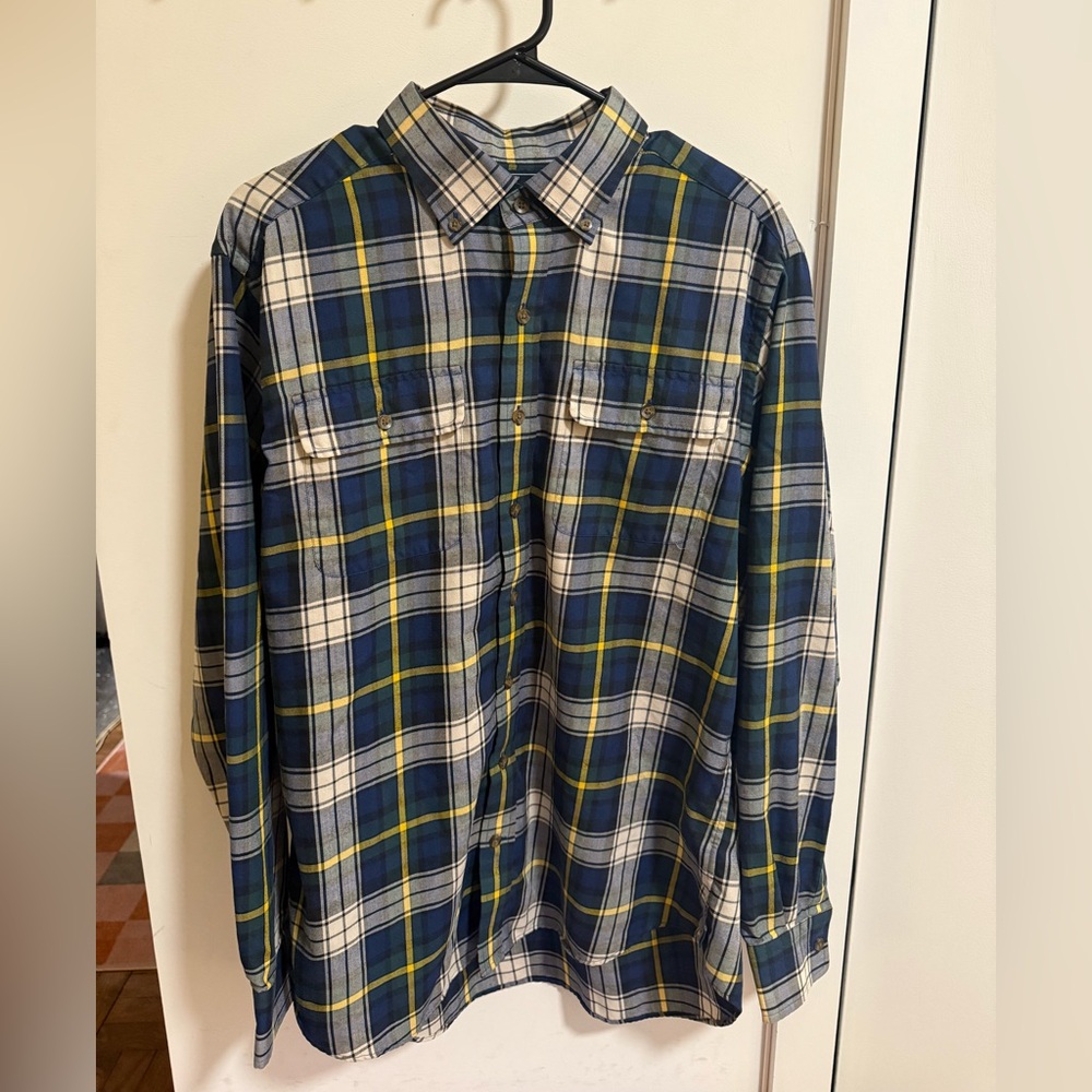 Vineyard Vines Navy, Yellow, Green Plaid Shirt